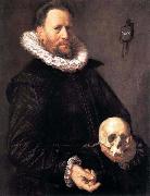 Frans Hals Portrait of a Man Holding a Skull. Spain oil painting artist